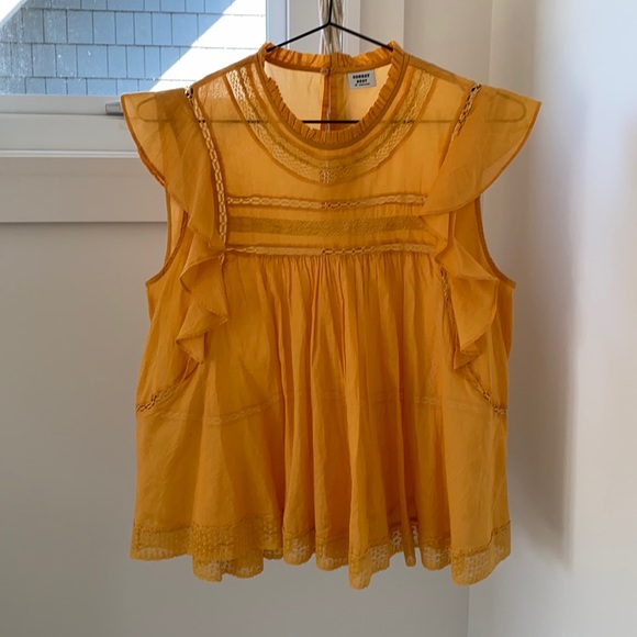 Sunday Best Tops - Sunday Best Aritzia Blouse. Orange. Medium.